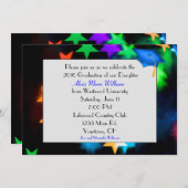 Star Bokeh met Blue Afstuderen Pet Kaart (Voorkant / Achterkant)