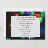 Star Bokeh met rood Afstuderen Pet Kaart (Voorkant)