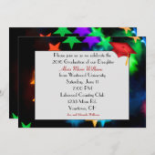 Star Bokeh met rood Afstuderen Pet Kaart (Voorkant / Achterkant)