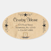 Star Border Candle Oval Sticker (Voorkant)