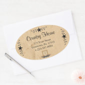 Star Border Candle Oval Sticker (Envelop)