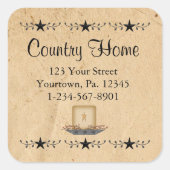 Star Border Candle Square Sticker (Voorkant)