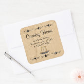 Star Border Candle Square Sticker (Envelop)