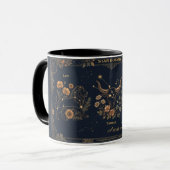 Star Botany Vintage Hemels Goud & Marineblauw Mok (Voorkant links)