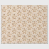 Star Bows Cream Christmas Cadeaupapier (Vlak)