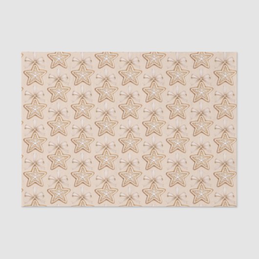 Star Bows Cream Christmas Tissuepapier (Voorkant)