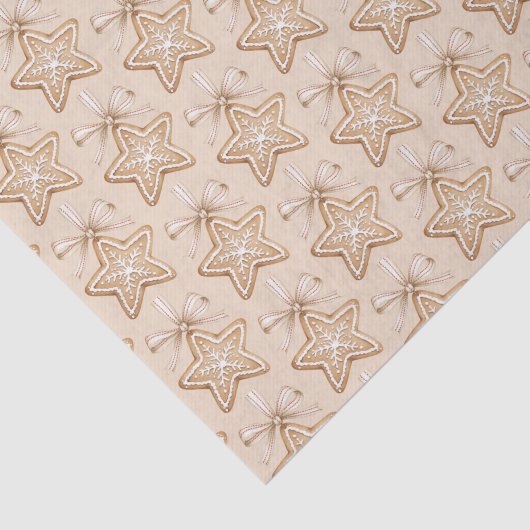 Star Bows Cream Christmas Tissuepapier (Detail)
