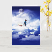 Star Boy met Little Red Wagon Kaart (Gele Bloem)