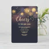 Star Bright Nieuwjaar Party uitnodiging (Staand voorkant)