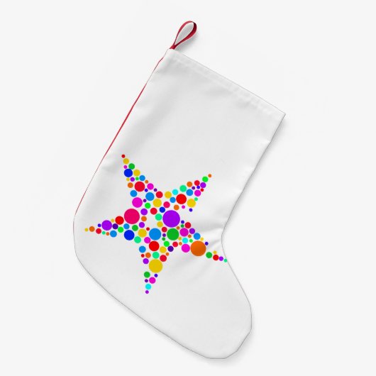Star Bright Rainbow en witte kerststop Kleine Kerstsok (Voorkant (Hangend))