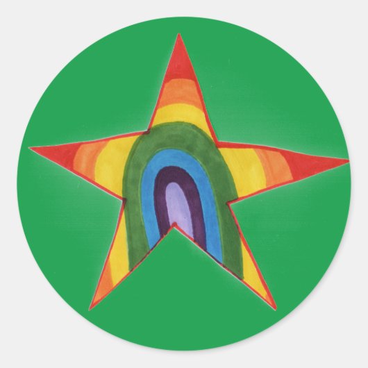 Star Bright Ronde Sticker (Voorkant)