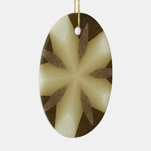 Star Brown White Robuuste designkleuren Keramisch Ornament (Rechts)
