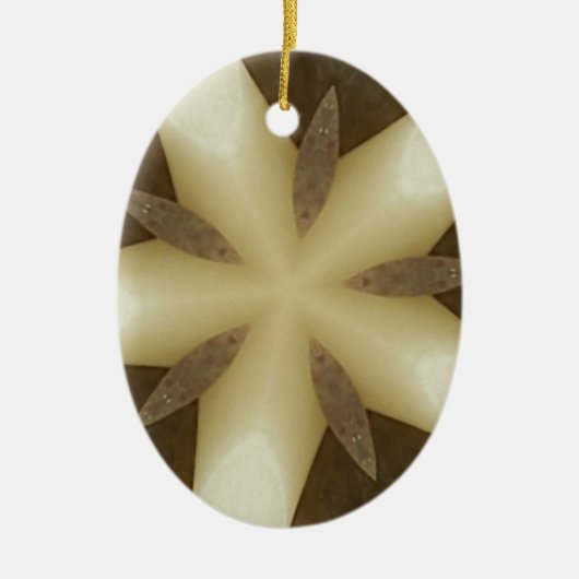 Star Brown White Robuuste designkleuren Keramisch Ornament (Voorkant)