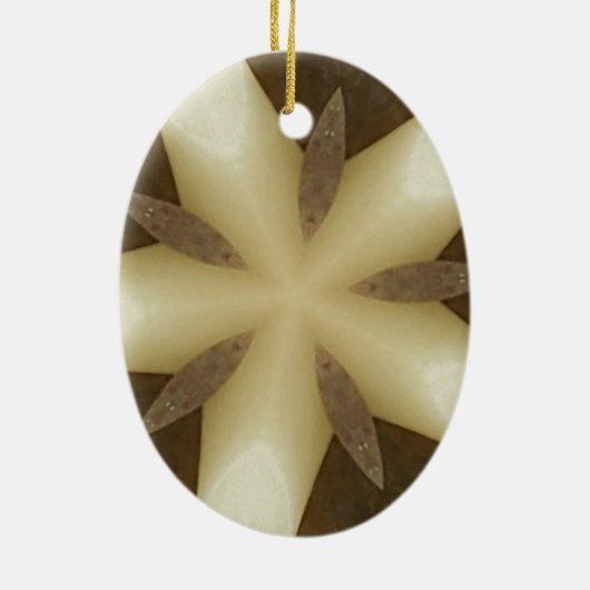 Star Brown White Robuuste designkleuren Keramisch Ornament (Achterkant)