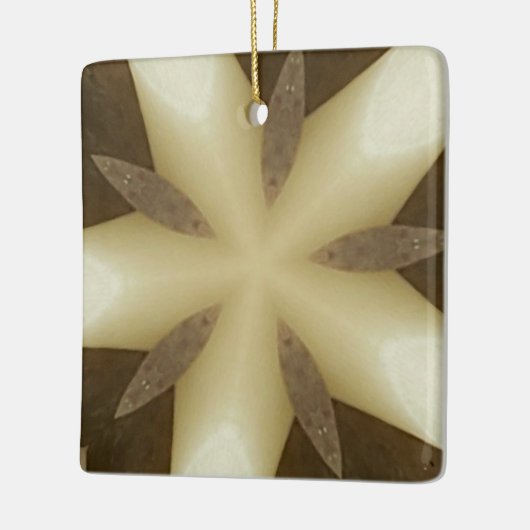 Star Brown White Robuuste designkleuren Keramisch Ornament (Links)