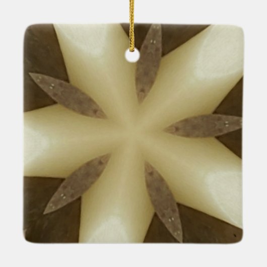 Star Brown White Robuuste designkleuren Keramisch Ornament (Achterkant)