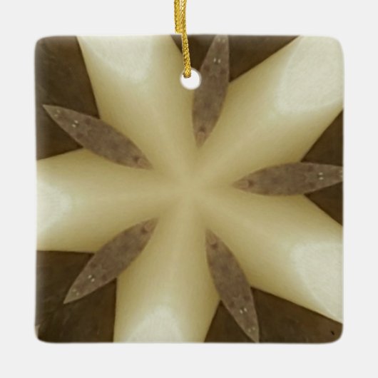 Star Brown White Robuuste designkleuren Keramisch Ornament (Voorkant)