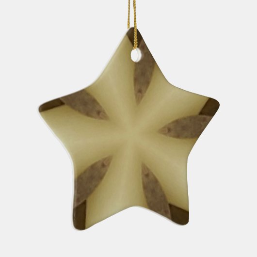 Star Brown White Robuuste designkleuren Keramisch Ornament (Rechts)