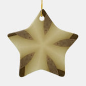 Star Brown White Robuuste designkleuren Keramisch Ornament (Voorkant)