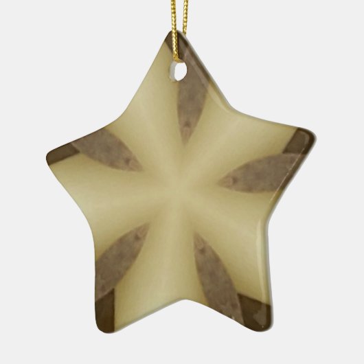 Star Brown White Robuuste designkleuren Keramisch Ornament (Links)