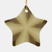 Star Brown White Robuuste designkleuren Keramisch Ornament (Achterkant)