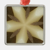 Star Brown White Robuuste designkleuren Metalen Ornament (Voorkant)