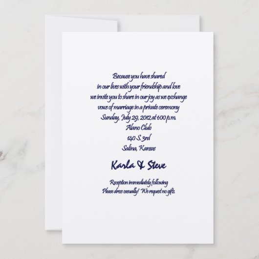 Star bruiloft uitnodiging (Achterkant)