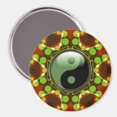 Star Bubbles New age Green Yin Yang Magnet (Voorkant / Achterkant)