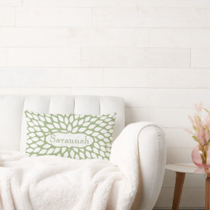 Star Burst Flower Fern Green Gepersonaliseerd Kuss Kussen