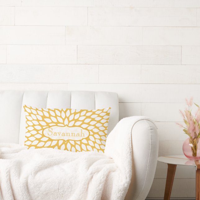 Star Burst Flower Yellow Personal Pillow Kussen (Bank)