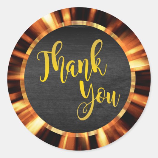 Star Burst Gold Hartelijk dank Ronde Sticker (Voorkant)