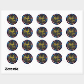 Star Burst Gold Hartelijk dank Ronde Sticker (Vel)