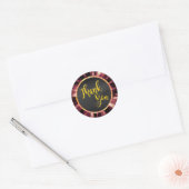 Star Burst Gold Hartelijk dank Ronde Sticker (Envelop)