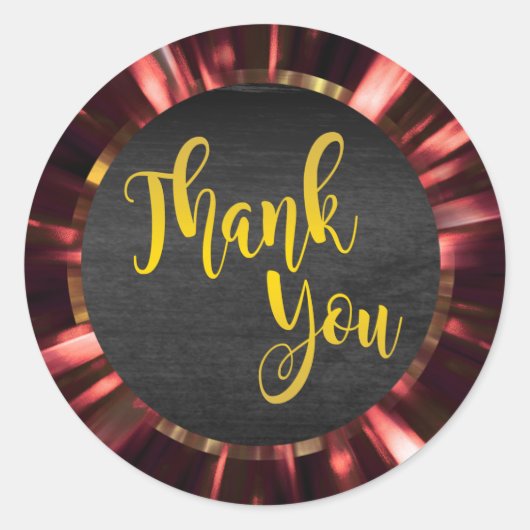 Star Burst Gold Hartelijk dank Ronde Sticker (Voorkant)