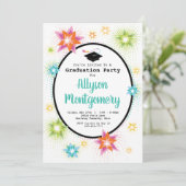 Star Burst Graduation Party Uitnodiging (Staand voorkant)