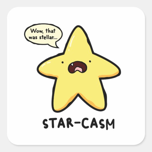 Star-casm Astronomy Pun Sticker (Voorkant)