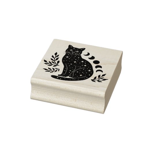 Star Cat- en moonfasen Rubberstempel (Stempel)