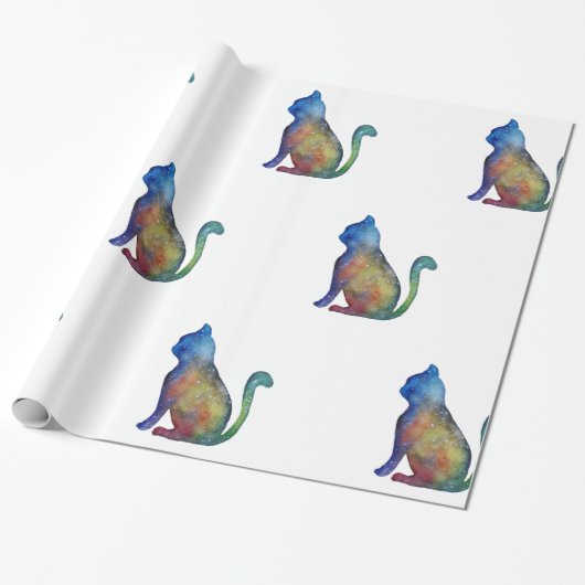 Star Cat Glossy Wrapping Papier, 30 in x 6 ft Cadeaupapier (Uitgerold)