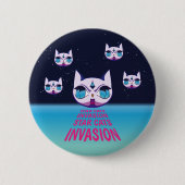 Star Cat Invasion Ronde Button 5,7 Cm (Voorkant)