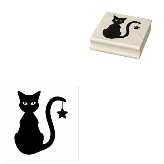 Star Cat Rubber Stamp Rubberstempel (Gestempeld)