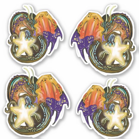 Star Catcher Ggloed Star Dragon Sticker (Voorkant)
