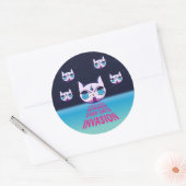 Star Cats Invasion Ronde Sticker (Envelop)
