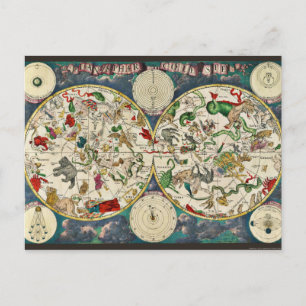 Star Chart Celestial Map  Astronomie Briefkaart