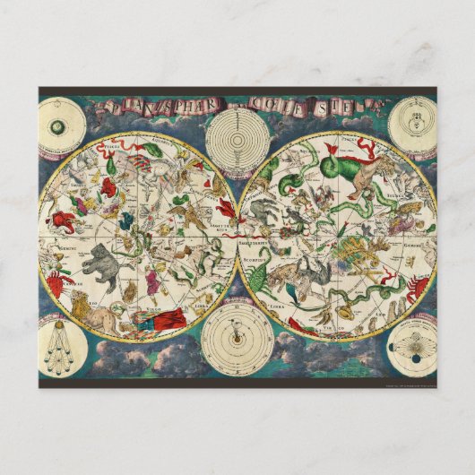 Star Chart Celestial Map  Astronomie Briefkaart (Voorkant)