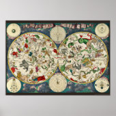 Star Chart Celestial Map  Astronomie Poster (Voorkant)