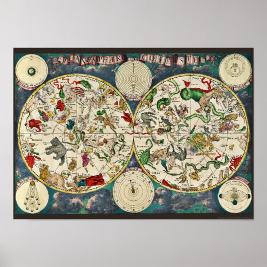 Star Chart Celestial Map  Astronomie Poster (Voorkant)