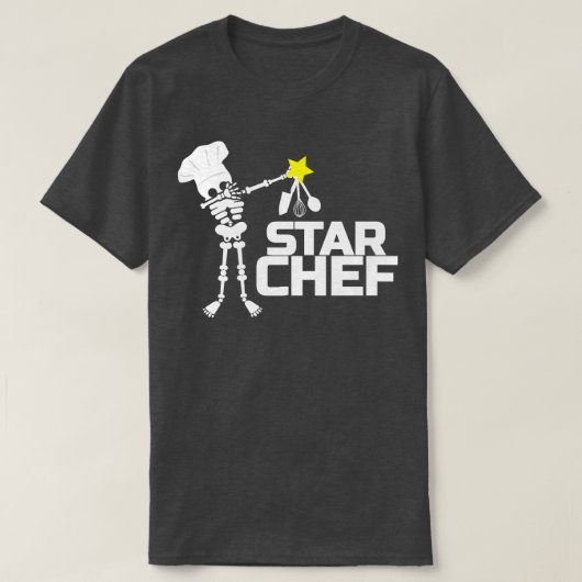 Star Chef Cook Skeleton Stars Kitchen Gift T-shirt (Design voorkant)