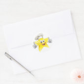 Star chef mascot ronde sticker (Envelop)