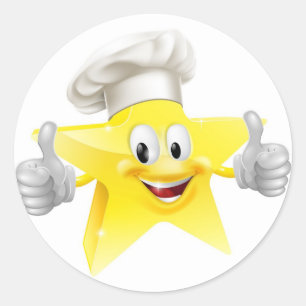 Star chef mascot ronde sticker