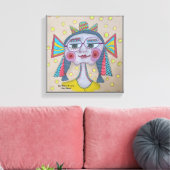 "Star Child" Whimsical Gezicht Canvas Afdruk (Insitu (Woonkamer))